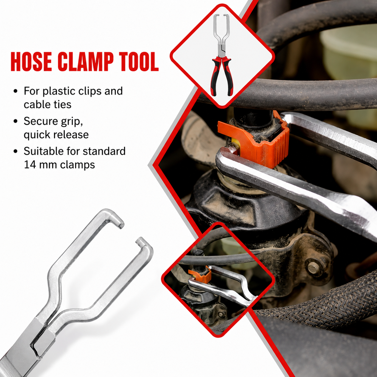 Hose Clamp Pliers Set — Straight & Angled Spring Clamp Tool Kit