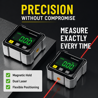 Digital Angle Finder — Dual-Laser Magnetic Measuring Tool