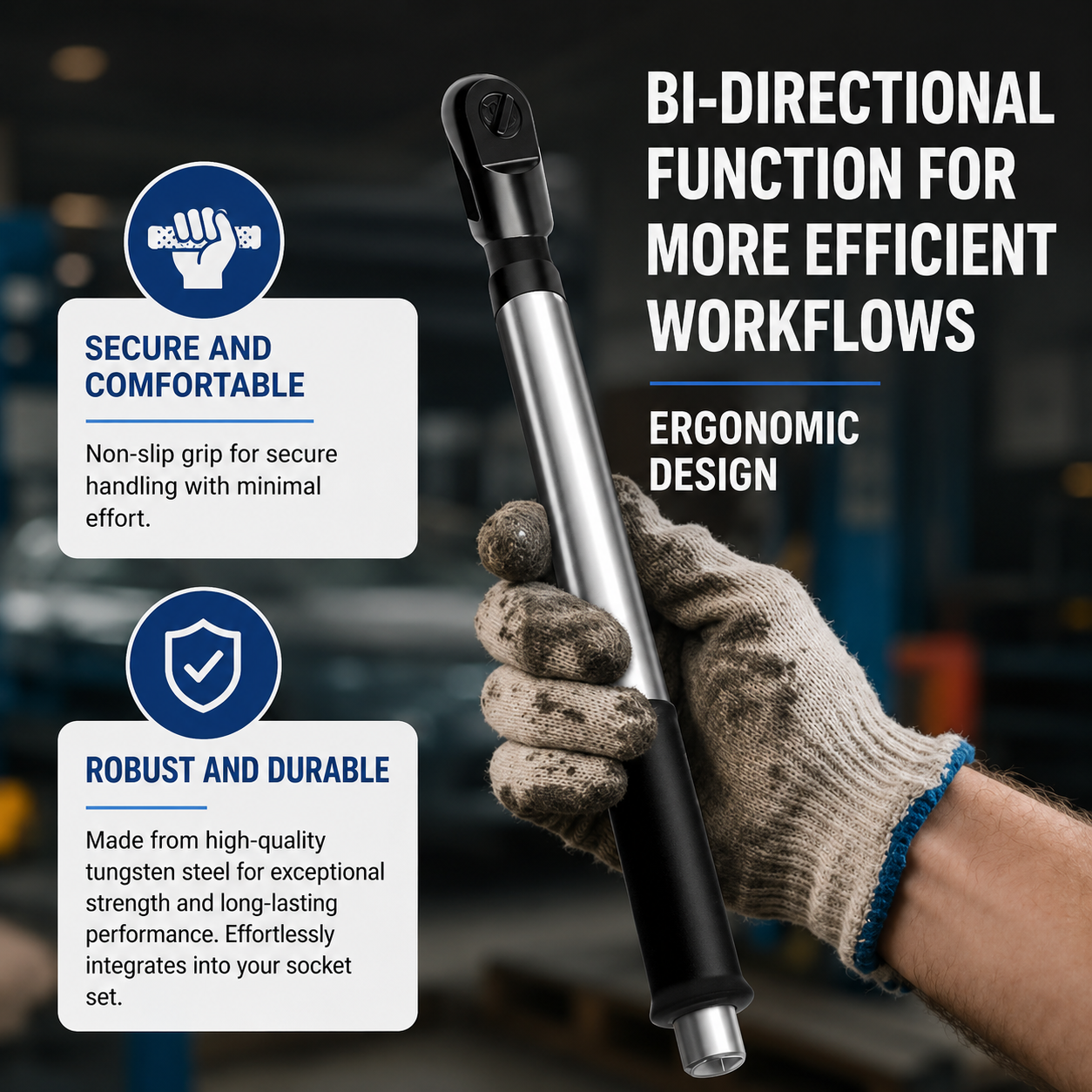 1/2 in Right-Angle Socket Adapter — Industrial Torque Extension Tool