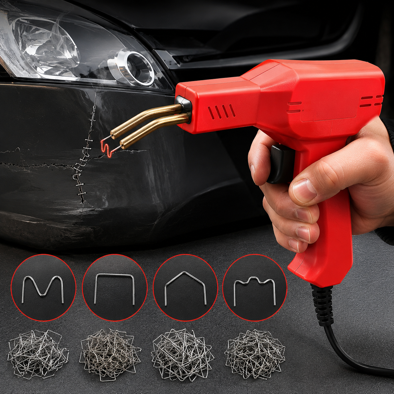 Plastic Repair Welding Kit — Reinforcing Hot Staple Repair Tool