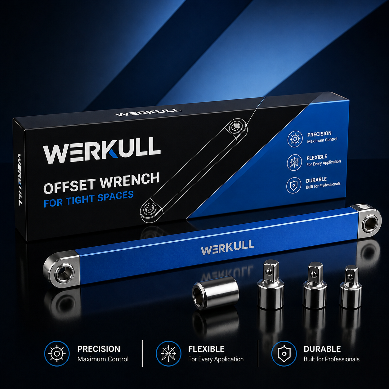 Offset Extension Wrench — Tight-Space Torque Adapter Tool