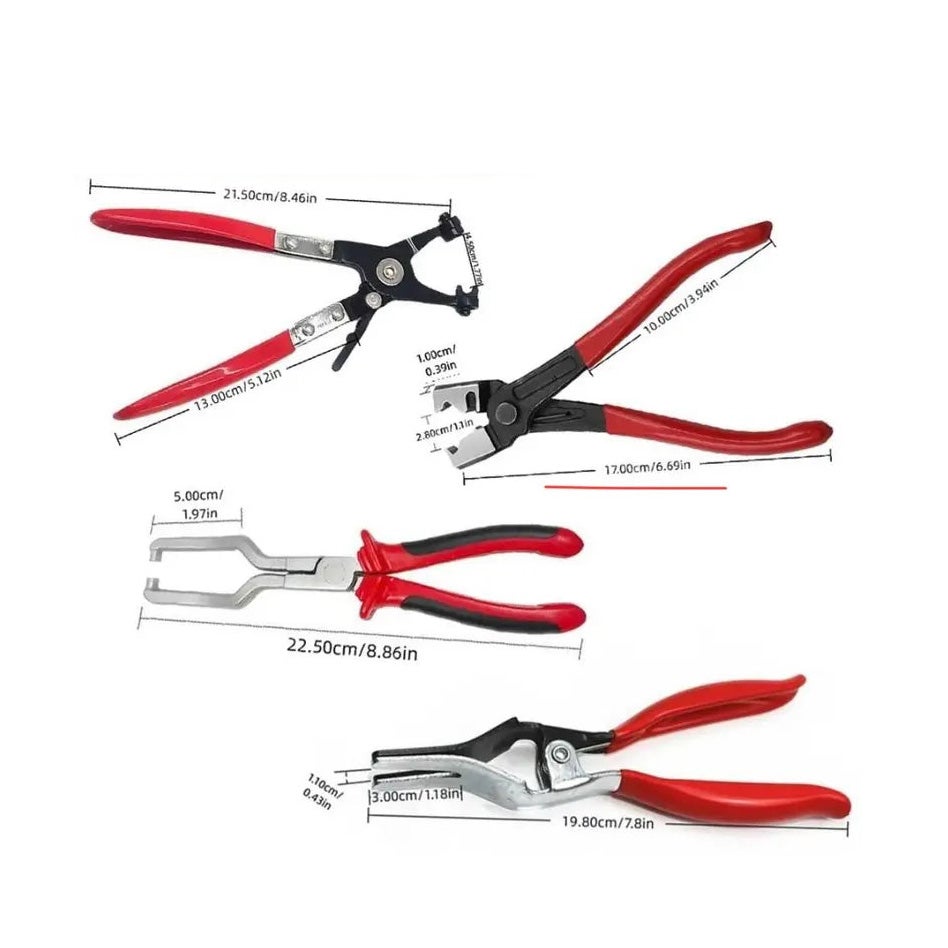 Hose Clamp Pliers Set — Straight & Angled Spring Clamp Tool Kit