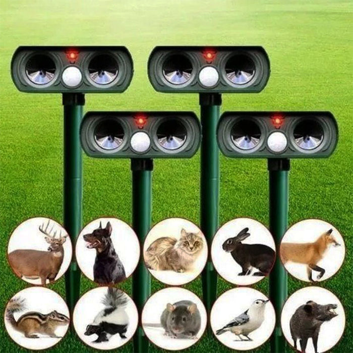 Solar-Powered Infrared Animal & Pest Repeller — Outdoor Garden Use